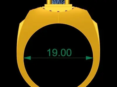 Luxury Geometric Diamond Men Ring  323 3D print model