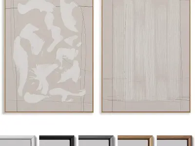 Abstract Painting Frame set 3D model 148
