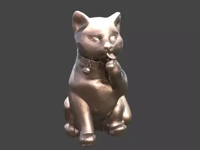 Cat Statue 3 stylized   3D model