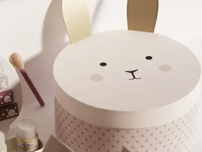 Jabadabado Bunny Wooden Toys Decoration and Storage for kids 3D model