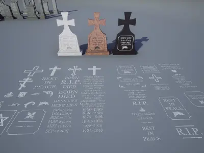 Tombstone PACK UE4 Unity PBR Low-poly 3D model