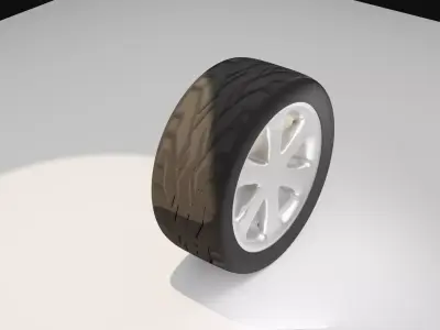Car Wheel with Materials 3D model
