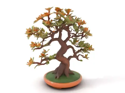 Realistic Bonsai Tree model pack Low-poly 3D model