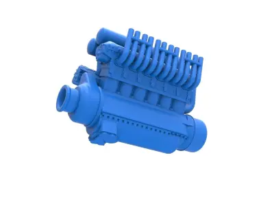 Engine V12 for pulling tractor Scale 1 to 25 3D print model