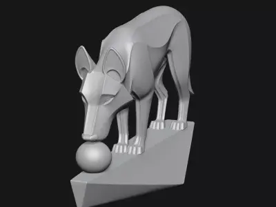 Dog art sculpture 3D print model