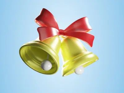Christmas Bell Low-poly 3D model