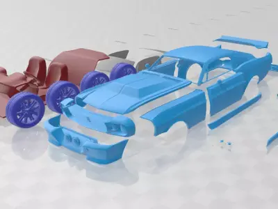Mustang Shelby GT500 Eleanor 1967 - Separate Parts STL Model 3D print model