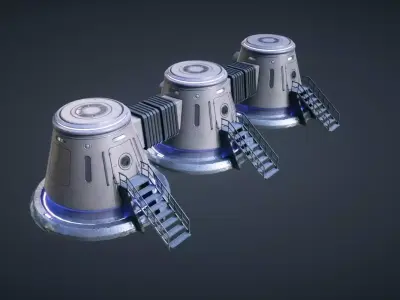 Mars KitBash - Capsule Low-poly 3D model