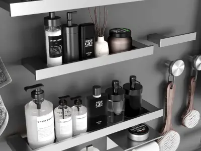 Bathroom accessories Turs steel Low-poly 3D model