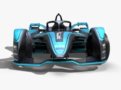 Jaguar Formula E 2020 Low-poly 3D model