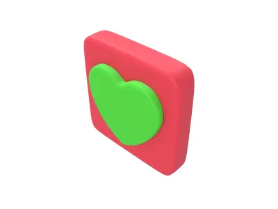 Twitter Heart Decoration v1 005 Low-poly 3D model