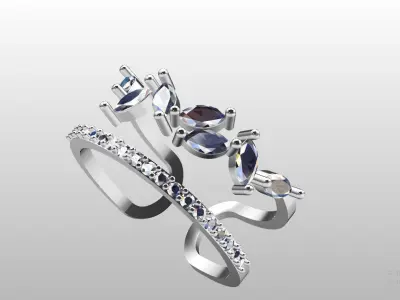 Minimal leaf ring 3D print model