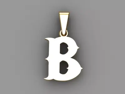 B alphabate pendant  3D print model