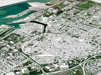 Cityscape Calais France 3D model