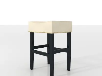 Chantal Leather Counter Stools - Ivory 3D model