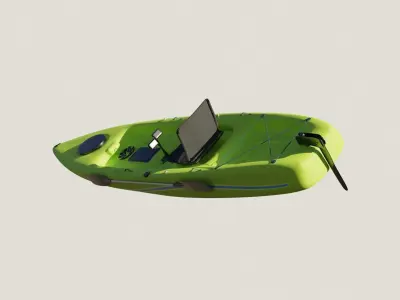 Kayak 3D model with laptop Low-poly 3D model