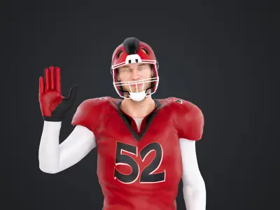 American Football Player - Rigged Low-poly 3D model