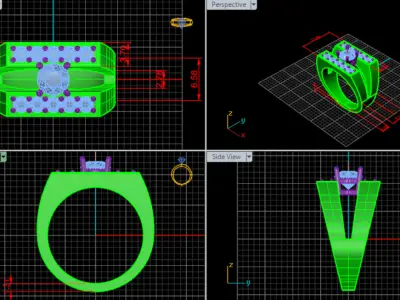 Men Diamond Ring 3D print model