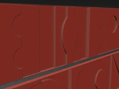 Art Wall Sculpture Panels Modernist Frieze Triptych 3D model