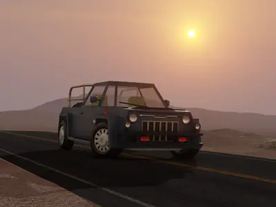 Blender Low poly game car Low-poly 3D model