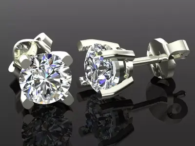 Women Diamond Earrings 3D print model 30