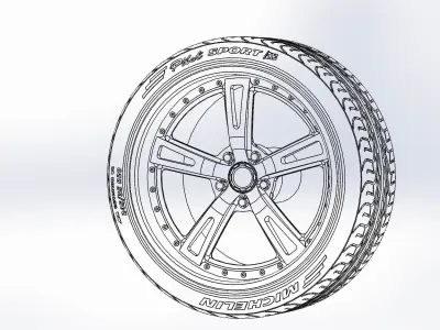 Wheels Schott Mod 5 PT 20inch for your scale model 3D print model