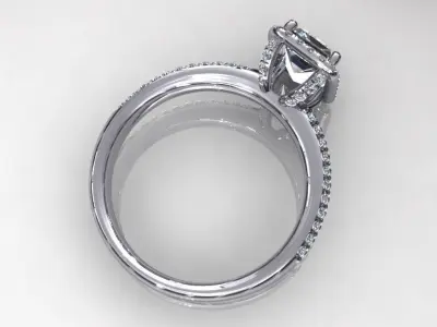 Emerald Wedding Ring SE32 3D print model