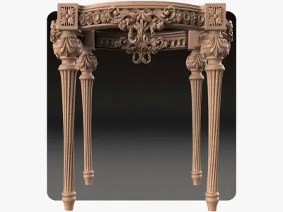 Carved coffee table for cnc 15 3D model