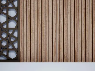 GOLD WOODEN WALL PANEL DECORATION  3D model