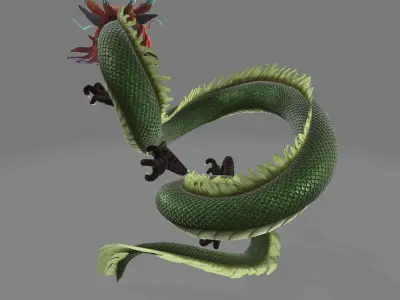 asian dragon 3D model purchase