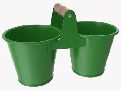 Twin Pot Low-poly 3D model