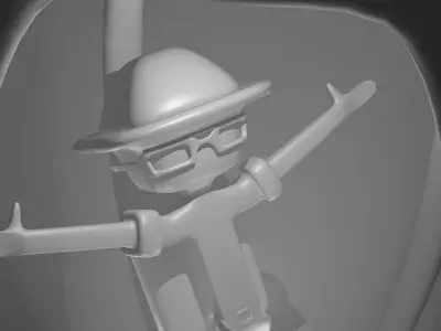 Human statue low poly Low-poly 3D model