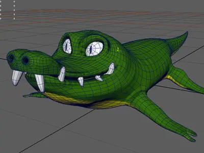 Gator crocodile Low-poly 3D model