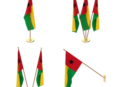 Guinea Bissau Flag Pack 3D model
