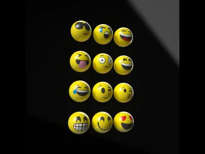 Smiley Balls Packs Low-poly 3D model