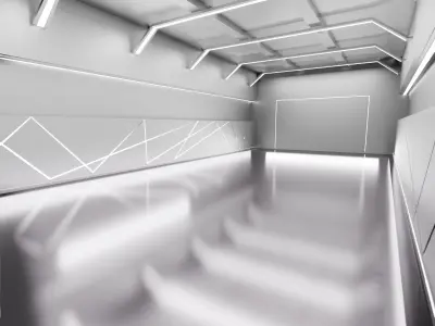 Car Garage to Loft Style Low-poly 3D model