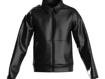 Male raglan leather jacket 3D model