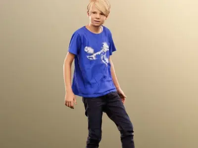 Markus 12495 - Standing Boy With Ball Low-poly 3D model