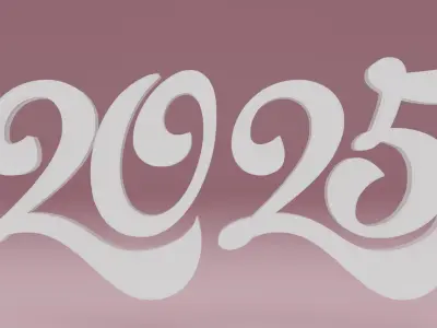 New Year  2025 Low-poly 3D model