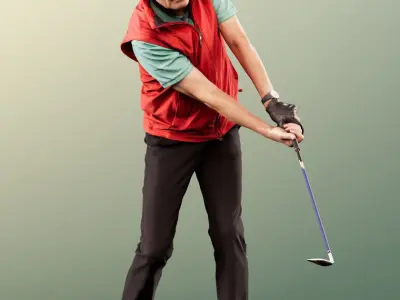 Norman 11822 - Golfer Golfplayer Hitting Caddy Best-Ager 3D model