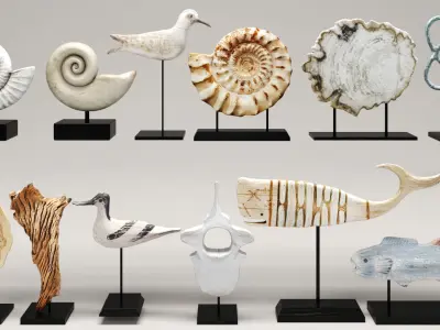 Collection figurines set of sculptures 3D model