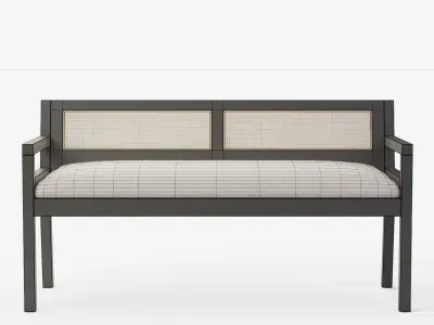 Margot Bench Black 3D model