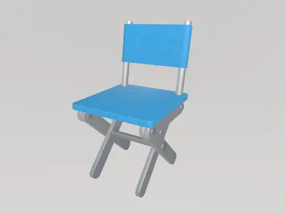 Stylized Low-Poly Folding Chair Low-poly 3D model