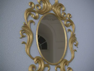 Ornamental Vintage Mirror 3D model