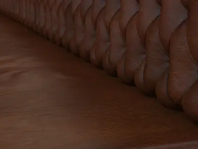 27 Feet Long Tufted Banquette 3D model