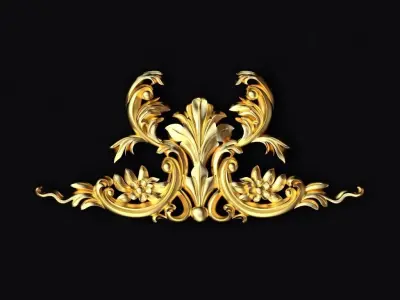 Central decor ornament for furniture 3D model 670
