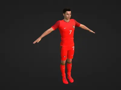 Cristiano Ronaldo - Portugal Low-poly 3D model
