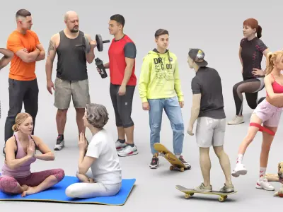 People sport 13 3D Model Pack