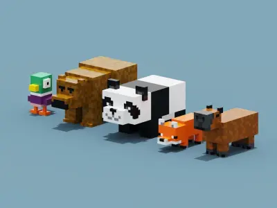 Minecraft Animals Low-poly 3D model
