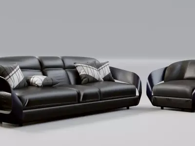Echise Bruno - Luxury armchair Low-poly 3D model